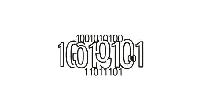 Abstract binary code numbers pattern