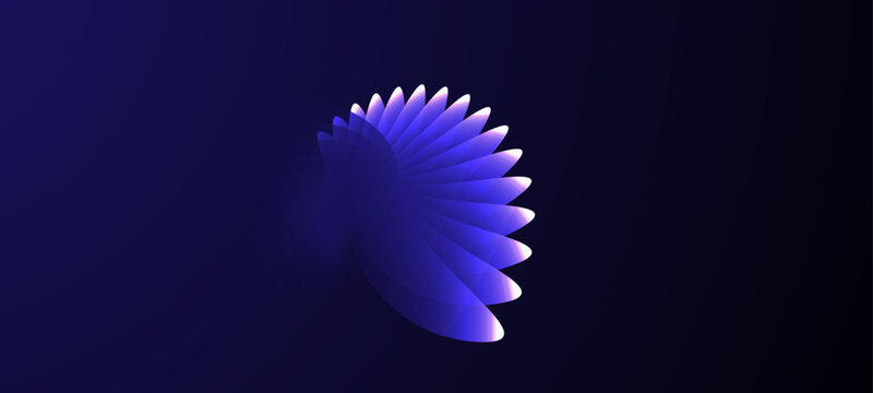 neon futuristic 3d sphere of blue purple glowing digital waves particles future technology  cotton swabs isolated on black
