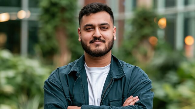 Gen Z Team Lead Young Plus Size South Asian Man Operations Focused