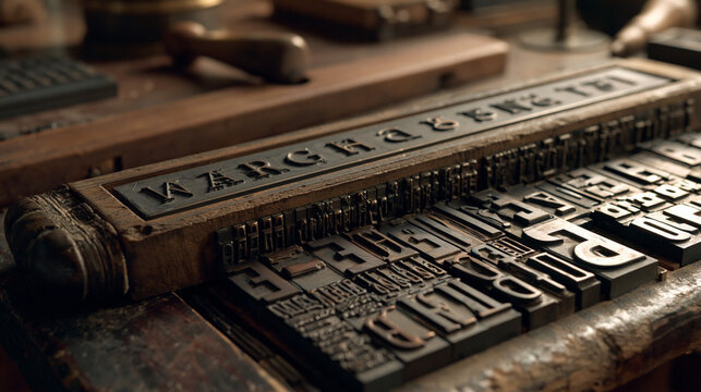 Antique Typography Workshop: Vintage Wood Letter Printing & Engraving Tools Collection