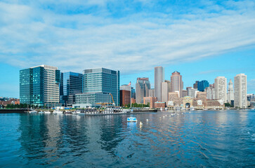 Fototapeta premium Urban buildings along the waterfront in Boston