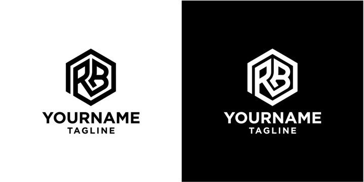 Letter RB logo design with tagline.