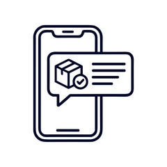 Smartphone with delivery message icon. © Jeck