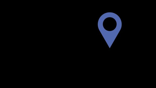 map pointer with blue color animation