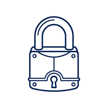 Padlock with keyhole and open shackle.