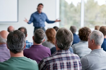 Fototapeta premium Business Speaker Presenting at Conference Corporate Event Presentation Concept