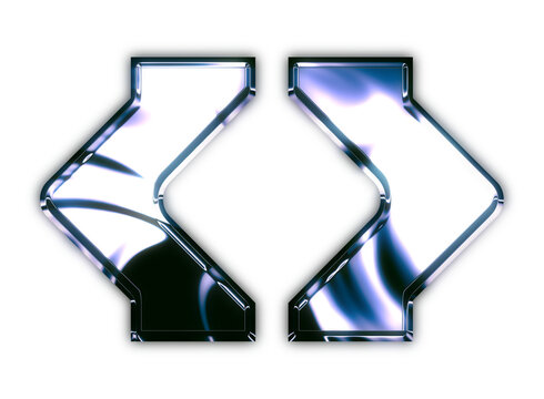 Metallic Tech Futuristic Chrome Elements 