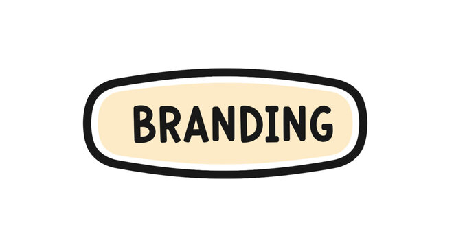 Simple rounded rectangular branding label with bold border