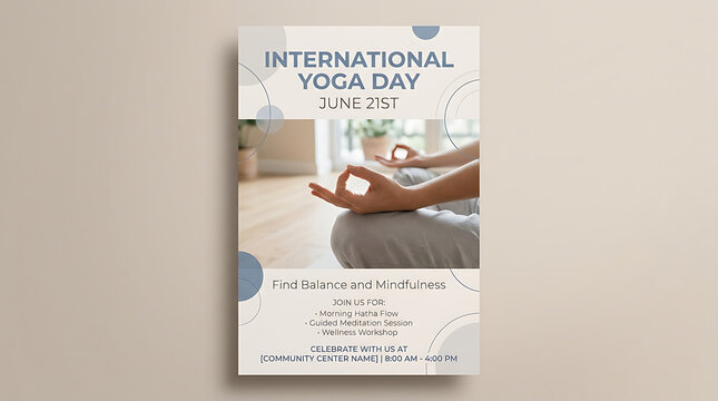 International yoga day corporate mindfulness session flyer template