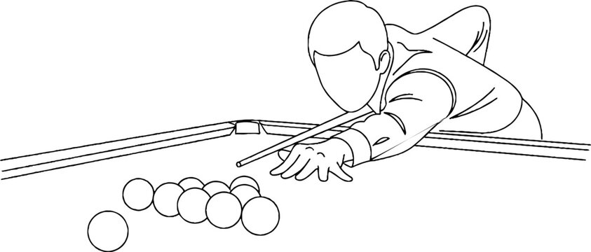 Person playing pool with precise cue stick aim.