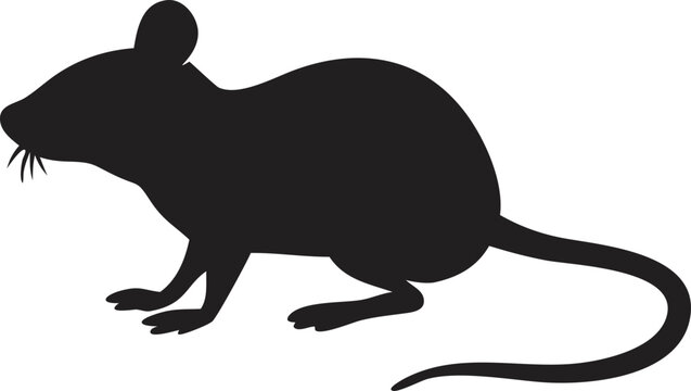 Black silhouette of a mouse