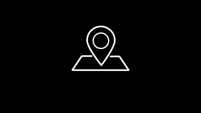 map pin animation concept.4k motion animation.destination pin and icon.location icon