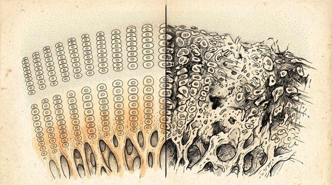 Bone Growth Microscopic Illustration