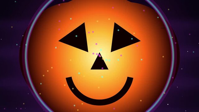 Smiling jack o lantern in space