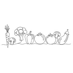 Naklejka premium Cute Vegetable Characters Line Up Together Playfully.