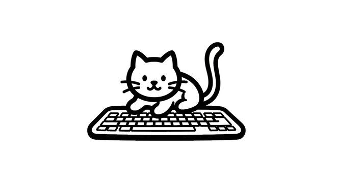 Cute cat lying on a computer keyboard