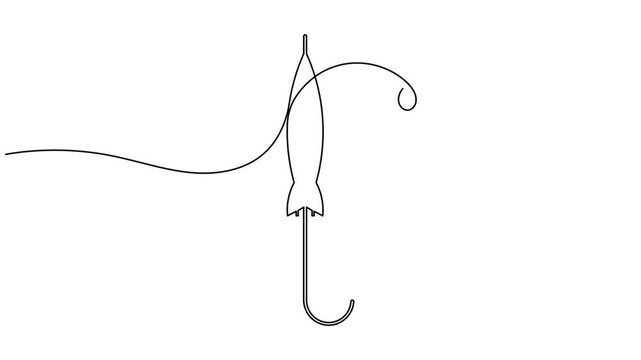 Modern umbrella icon sign continuous one line drawing single art on white background minimalist raindrop savings symbol 4k animation video