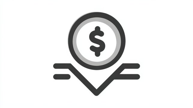 Cost reduction icon price lower arrow. Vector low cost money crisis line icon.