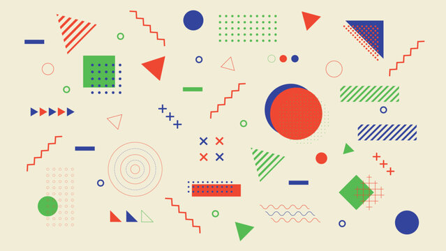 Memphis Geometric Pattern Background