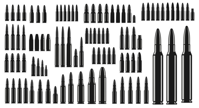 Collection of Bullet Silhouettes, Ammunition Variety