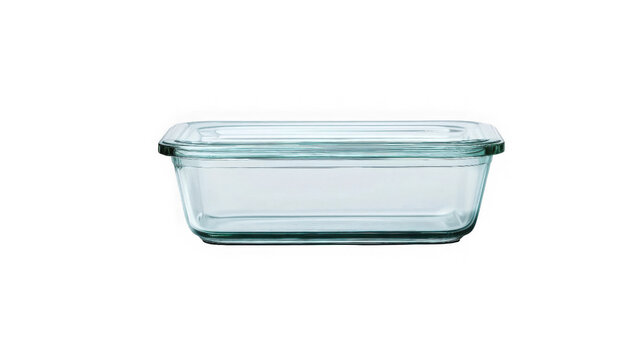 Clear glass rectangular baking dish with lid for cooking and storing food