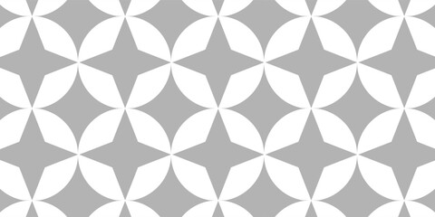 Fototapeta premium Large seamless gray and white geometric retro floral pattern. Modern vector repeating and decorative design.