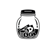 Money Jar Savings Illustration. © Dira