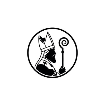 Silhouette of a Bishop in a Circle.
