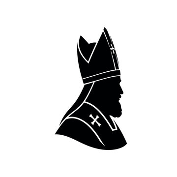 Silhouette of a Bishop in Profile.