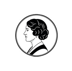 Vintage Woman Profile Portrait Illustration. © Dira