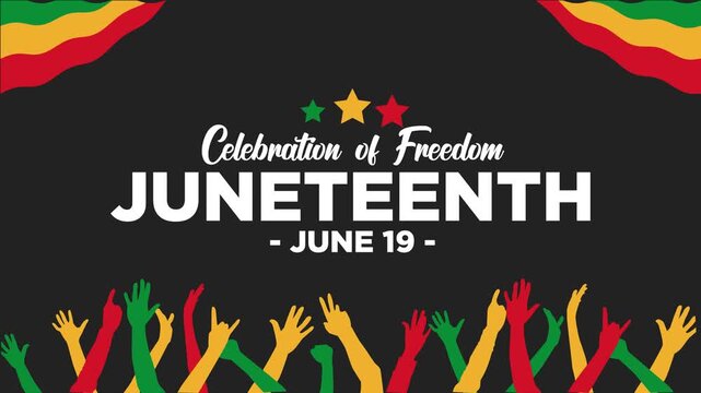 Juneteenth Freedom day June 19. Juneteenth celebration themed. Juneteenth Freedom Day motion graphics video for Celebration.
