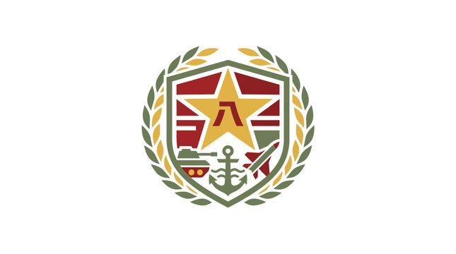 Icon Emblem Star Anchor Symbol.
