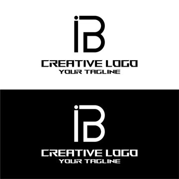 creative letter logo ib design vector