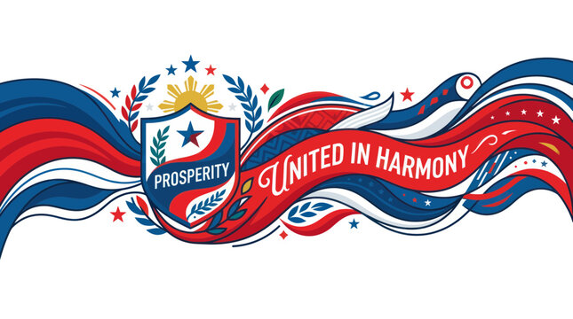 Philippine Emblem, United in Harmony, Prosperity, National Colors, Independence Day Celebration