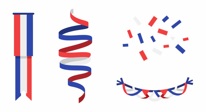 Red White Blue Festive Decorations and Confetti Collection.