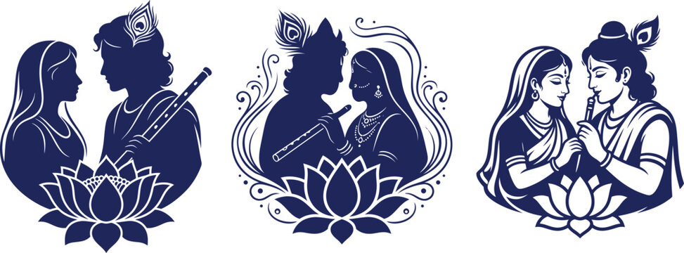 Happy Krishna Janmashtami Vector Illustration with Flute and Peacock Feather