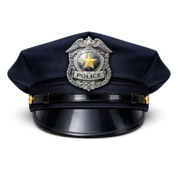 Classic police officer hat badge