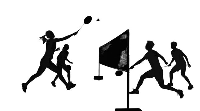 Silhouette of people playing frisbee on a sunny beach