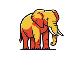 Fototapeta premium Majestic Elephant Vector Illustration with Vibrant Colors - A Symbol of Strength and Wisdom