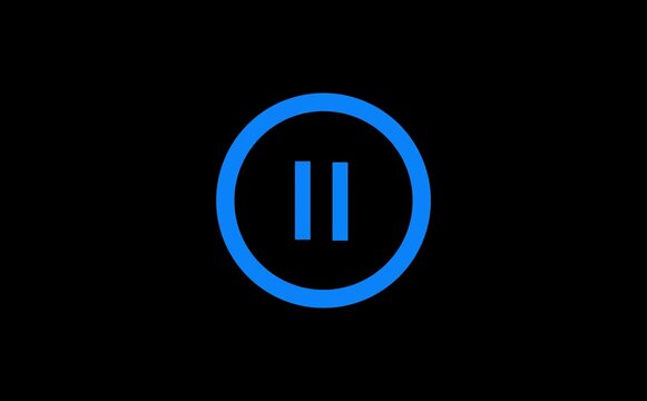 Video, audio neon play button icon animation. glowing play button animation. Mouse clicking video play and pause button with chroma key, screen and alpha channel 4k