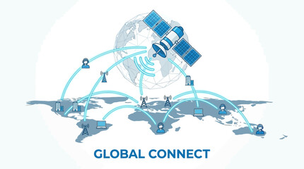 Global Network Satellite Communication System. © Story
