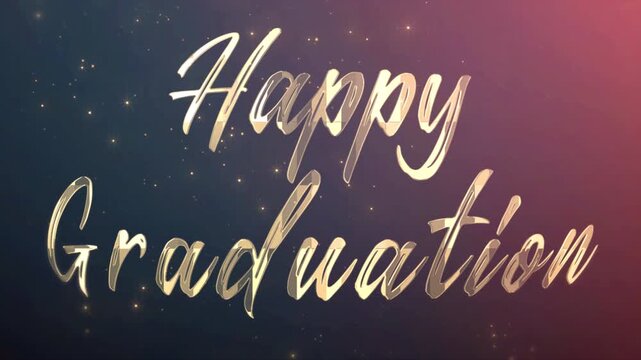 Happy graduation gold typography animation. for overlay project elegant animation and luxurious look 4K video