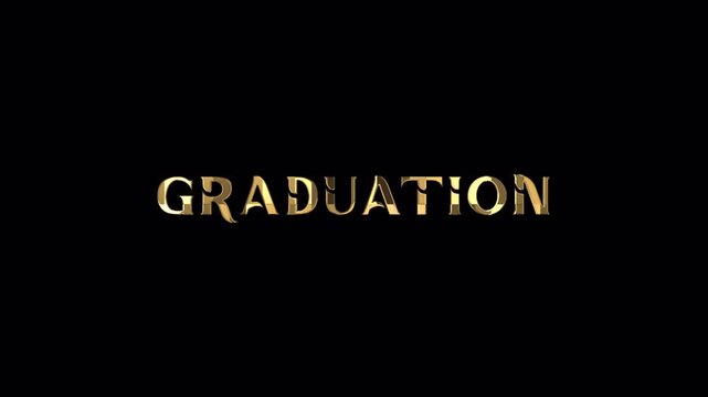 Golden graduation text typography animation. for overlay project graduation needed elegant animation  4K video