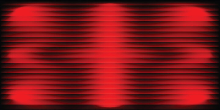 Abstract modern geometric background with red horizontal lines and glowing spot lights for technology presentation banner.