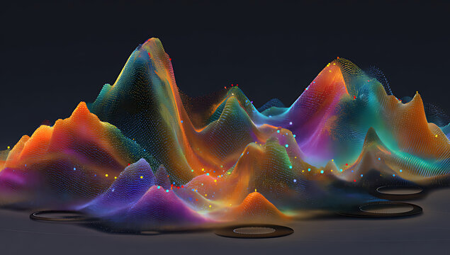 Abstract data visualization of a mountain range