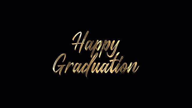Happy graduation text golden typography animation. for overlay project graduation needed elegant animation and luxurious look 4K video