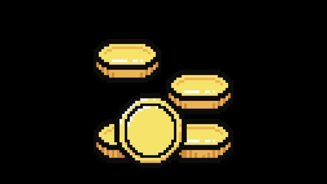 Retro Pixel Gold Coins Stack Loop &ndash; Game Economy Currency Asset.
This looping game asset is ideal for RPGs, arcade games, mobile games, fantasy adventures, reward systems, currency indicators.