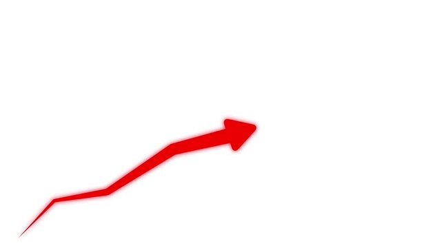 red arrow rising transparent channel, right business growth arrow and graph chart.