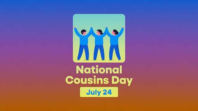 National cousins day celebration poster design july 24 with happy people illustration celebration relationship