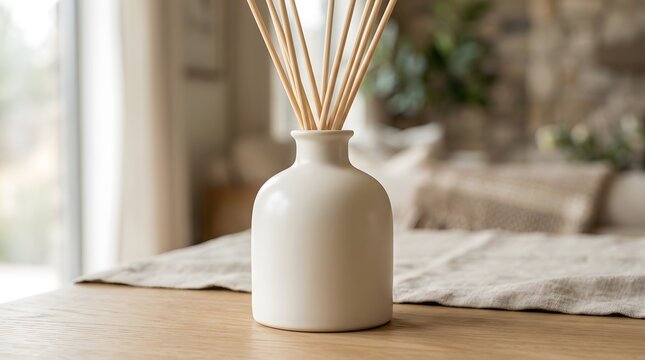 Aesthetic White Reed Diffuser for Home Fragrance and Interior Decor